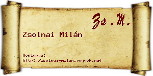 Zsolnai Milán névjegykártya